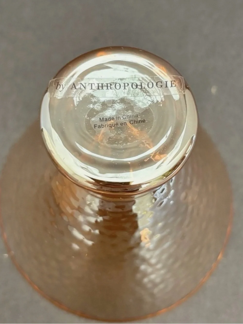 NEW! Anthropologie Zaza Luster Stemless Martini Glasses in Honey (Set of 2)